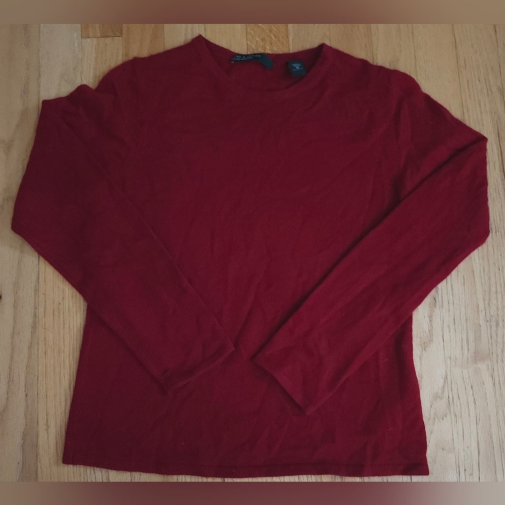 Lord & Taylor Cashmere Sweater in Dark Red